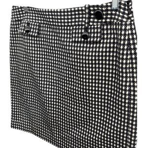 Ann Taylor Black White Houndstooth Professional Career Preppy Skirt Women 12